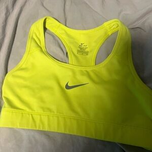 Nike neon lime Green Sports Bra Moisture-Wicking Racerback